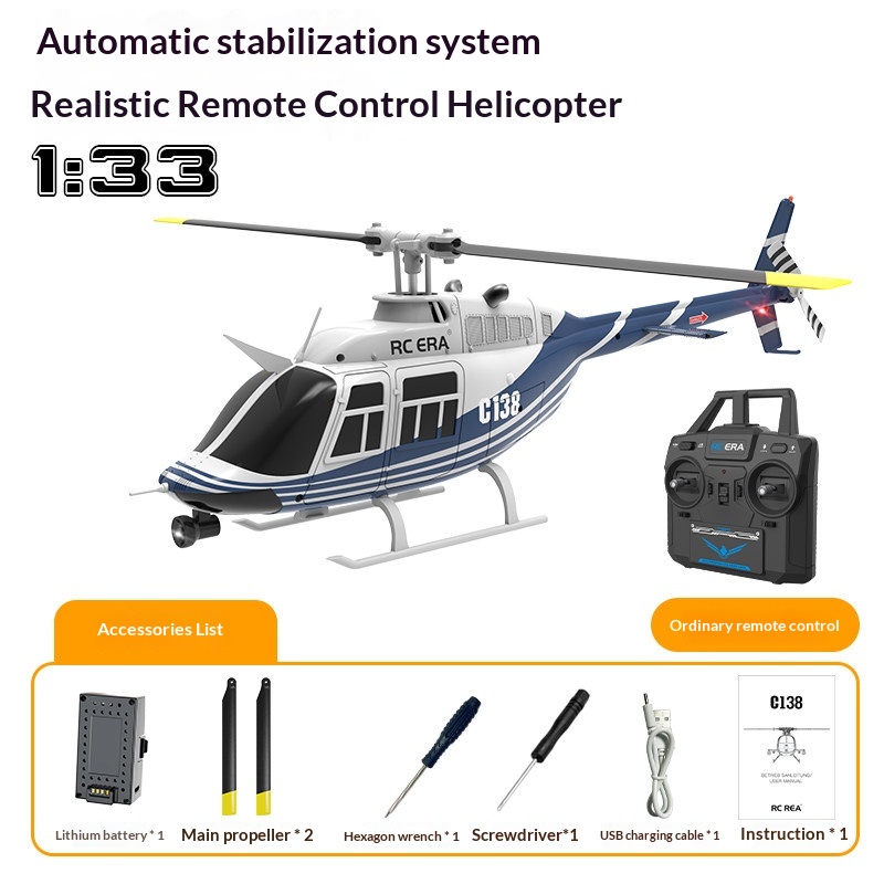 Rc Helicopter Single Rotor - Helicóptero RC Era C138 Bell 206