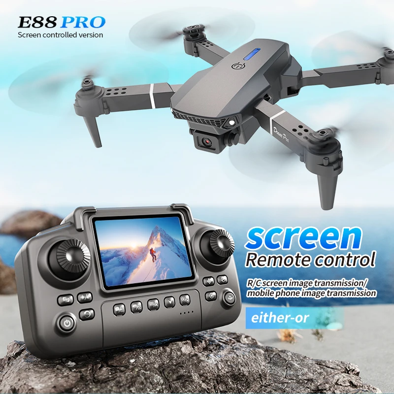Rc Helicopter Electric - Profissional e88 pro drone com tela