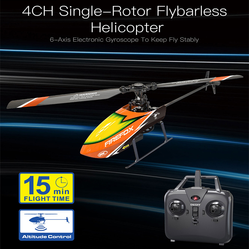Rc Helicopter Single Rotor - Helicóptero RC Flybarless de Rotor Único
